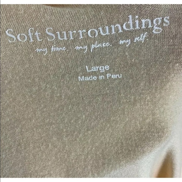 Soft Surroundings Sz L Sublime Long Sleeve Draped Tee Peach Modal Spandex Top - Picture 6 of 7
